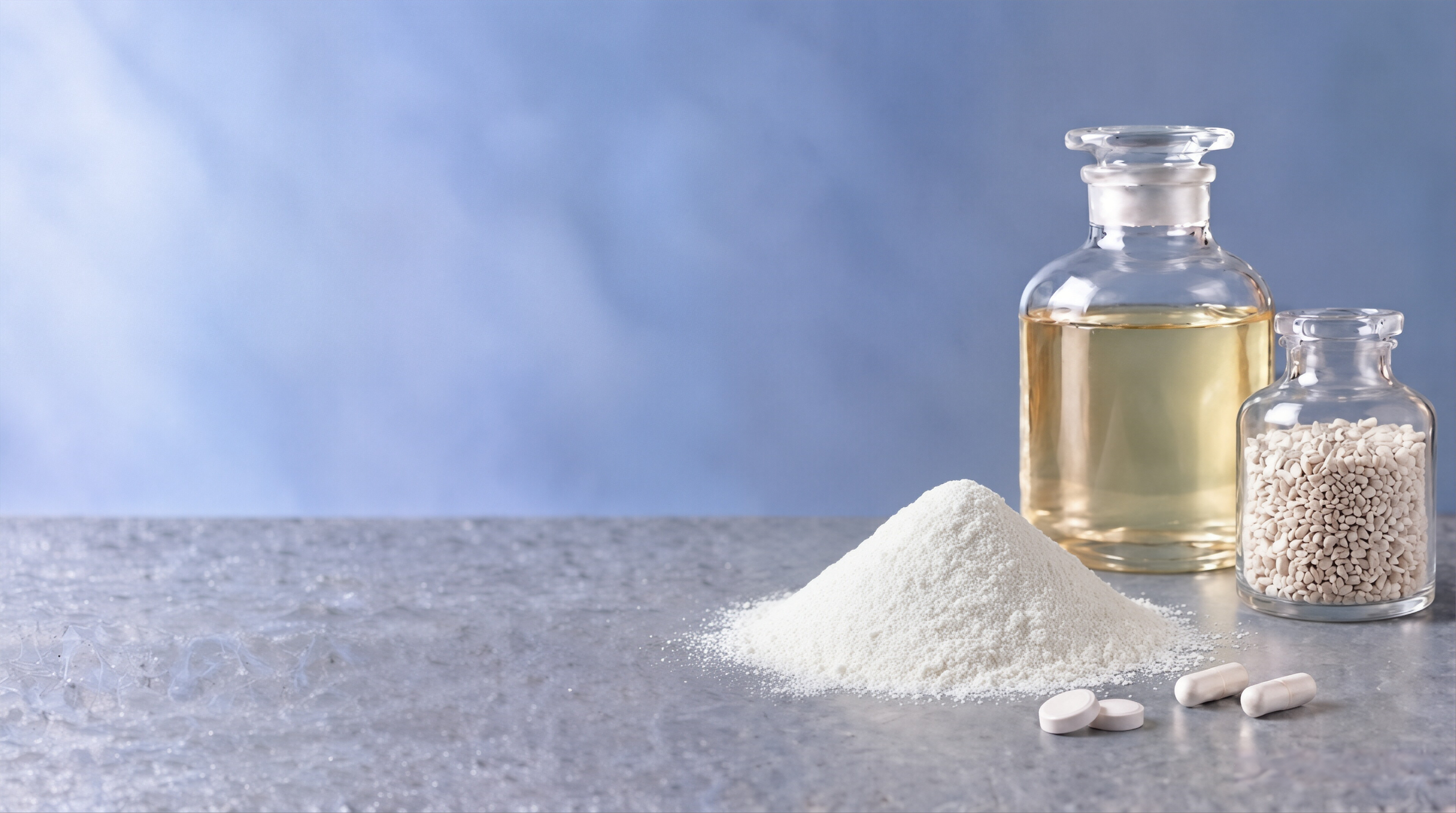 Pharmaceutical raw materials in glass containers